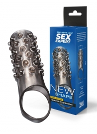 Дымчатая насадка на пенис с выпуклостями - 12 см. - Sex Expert - в Коломне купить с доставкой