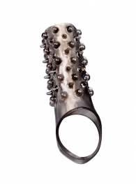 Дымчатая насадка на пенис с шипами и выпуклостями - 12,5 см. - Sex Expert - в Коломне купить с доставкой