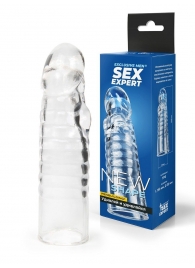 Прозрачная закрытая насадка на член - 15 см. - Sex Expert - в Коломне купить с доставкой