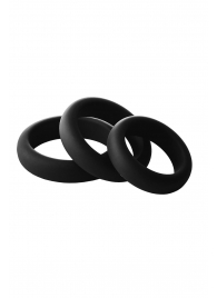 Набор из 3 черных эрекционных колец Smooth Silicone Cockring Pack - Dream Toys - в Коломне купить с доставкой