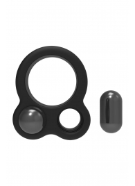 Черное эрекционное кольцо с утяжелителями Cockring Dual Weight - Dream Toys - в Коломне купить с доставкой