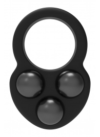 Черное эрекционное кольцо с утяжелителями - Dream Toys - в Коломне купить с доставкой