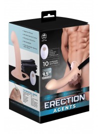Телесный полый страпон с вибрацией Erection Agents - 24,1 см. - NMC - купить с доставкой в Коломне