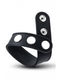 Черное эрекционное кольцо на кнопках - Blush Novelties - в Коломне купить с доставкой