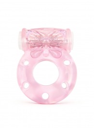 Розовое эрекционное виброкольцо с бабочкой - 1137 - в Коломне купить с доставкой