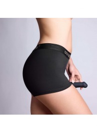 Черные трусики-боксеры для фиксации насадок Strap-on-me Harness Lingerie Allure - size XS - Strap-on-me - купить с доставкой в Коломне