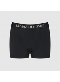 Черные трусики-боксеры для фиксации насадок Strap-on-me Harness Lingerie Allure - size S - Strap-on-me - купить с доставкой в Коломне