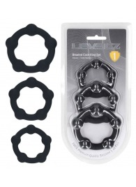 Набор из 3 эрекционных колец Beaded Silicone Cockring Set - Shots Media BV - в Коломне купить с доставкой