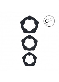 Набор из 3 эрекционных колец Beaded Silicone Cockring Set - Shots Media BV - в Коломне купить с доставкой