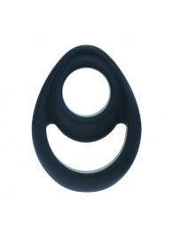 Черное эрекционное кольцо Double Ergo Silicone Cockring - Shots Media BV - в Коломне купить с доставкой