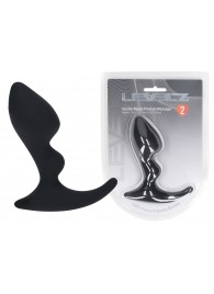 Черная анальная пробка для массажа простаты Double Ripple Silicone Prostate Massager - Shots Media BV - в Коломне купить с доставкой