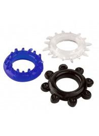 Набор из 3 эрекционных колец разного цвета и рельефа - Boys of Toys - в Коломне купить с доставкой