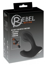 Черная анальная вибропробка с функцией расширения RC Butt Plug with 3 functions - Orion - в Коломне купить с доставкой