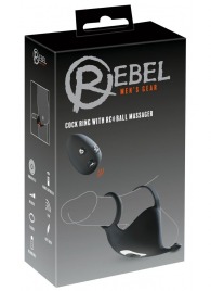 Черная вибронасадка для эрекции и стимуляции мошонки Cock ring with RC ball massager - Orion - в Коломне купить с доставкой