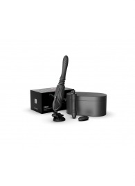 Черная секс-машина с функцией нагрева, насадками и присоской Sesh - Zalo - купить с доставкой в Коломне