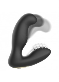 Черный вибромассажер простаты с ротацией и пультом ДУ - Ibiza - в Коломне купить с доставкой