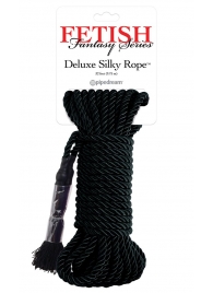 Черная веревка для фиксации Deluxe Silky Rope - 9,75 м. - Pipedream - купить с доставкой в Коломне