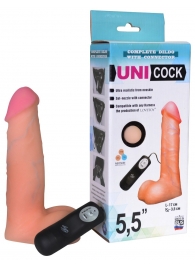 Фаллическая насадка Харнесс UNICOCK 5,5  с вибрацией - 17 см. - LOVETOY (А-Полимер) - купить с доставкой в Коломне
