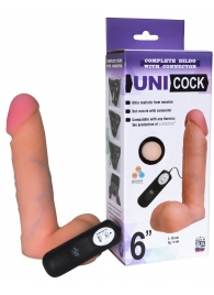 Фаллическая насадка Харнесс UNICOCK 6  с вибрацией - 18 см. - LOVETOY (А-Полимер) - купить с доставкой в Коломне