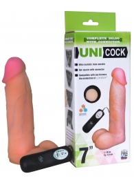 Фаллическая насадка Харнесс UNICOCK 7  с вибрацией - 19 см. - LOVETOY (А-Полимер) - купить с доставкой в Коломне