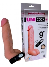 Фаллическая насадка Харнесс UNICOCK 9  с вибрацией - 24 см. - LOVETOY (А-Полимер) - купить с доставкой в Коломне