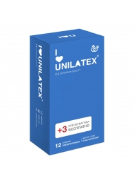 Классические презервативы Unilatex Natural Plain - 12 шт. + 3 шт. в подарок - Unilatex - купить с доставкой в Коломне