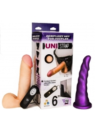 Вибрострапон с двумя насадками UniStrap - 18 и 18 см. - LOVETOY (А-Полимер) - купить с доставкой в Коломне