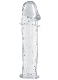 Гладкая прозрачная насадка с усиками под головкой - 12,5 см. - Toyfa Basic - в Коломне купить с доставкой