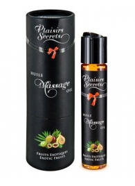 Массажное масло с ароматом экзотических фруктов Huile de Massage Gourmande Fruits Exotiques - 59 мл. - Plaisir Secret - купить с доставкой в Коломне