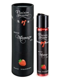 Массажное масло с ароматом клубники Huile de Massage Gourmande Fraise des Bois - 59 мл. - Plaisir Secret - купить с доставкой в Коломне