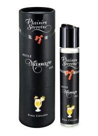 Массажное масло с ароматом пина колады Huile de Massage Gourmande Pina Colada - 59 мл. - Plaisir Secret - купить с доставкой в Коломне