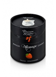 Массажная свеча с ароматом клубники Bougie de Massage Gourmande Fraise - 80 мл. - Plaisir Secret - купить с доставкой в Коломне