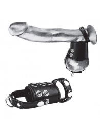 Кольцо на член и мошонку Cock Ring With 2  Ball Stretcher And Optional Weight Ring - BlueLine - в Коломне купить с доставкой