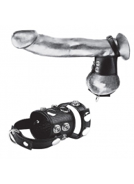 Утяжка на пенис и мошонку Cock Ring With 1.5  Ball Stretcher And Optional Weight Ring - BlueLine - купить с доставкой в Коломне