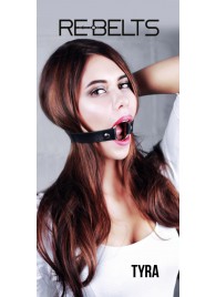 Чёрный кожаный чокер-кляп Tyra Black - Rebelts - купить с доставкой в Коломне