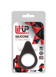 Чёрное эрекционное кольцо LIT-UP SILICONE STIMU RING 1 BLACK - Dream Toys - в Коломне купить с доставкой