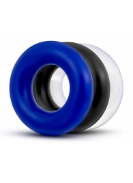 Набор из 3 разноцветных колец Stay Hard Donut Rings - Blush Novelties - в Коломне купить с доставкой