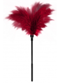Пластиковая метелочка с красными пёрышками Small Feather Tickler - 32 см. - Blush Novelties - купить с доставкой в Коломне