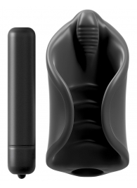 Чёрный мастурбатор Vibrating Silicone Stimulator с вибрацией - Pipedream - в Коломне купить с доставкой