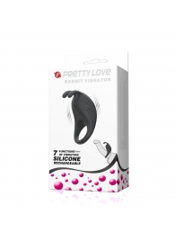 Чёрное эрекционное кольцо с вибрацией Rabbit Vibrator - Baile - в Коломне купить с доставкой