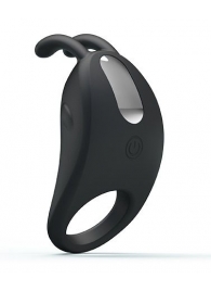 Чёрное эрекционное кольцо с вибрацией Rabbit Vibrator - Baile - в Коломне купить с доставкой