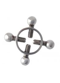 Серебристые зажимы для сосков на винтах - ToyFa - купить с доставкой в Коломне