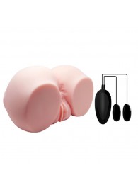 Телесный мастурбатор с двумя любовными тоннелями и вибрацией - Baile - в Коломне купить с доставкой