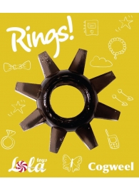 Чёрное эрекционное кольцо Rings Cogweel - Lola Games - в Коломне купить с доставкой