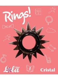 Чёрное эрекционное кольцо Rings Cristal - Lola Games - в Коломне купить с доставкой