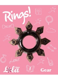 Чёрное эрекционное кольцо Rings Gear - Lola Games - в Коломне купить с доставкой