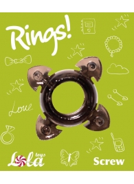 Чёрное эрекционное кольцо Rings Screw - Lola Games - в Коломне купить с доставкой