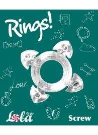 Прозрачное эрекционное кольцо Rings Screw - Lola Games - в Коломне купить с доставкой