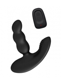 Черный силиконовый стимулятор простаты Levett Nitoc с пультом ДУ - Levett - в Коломне купить с доставкой