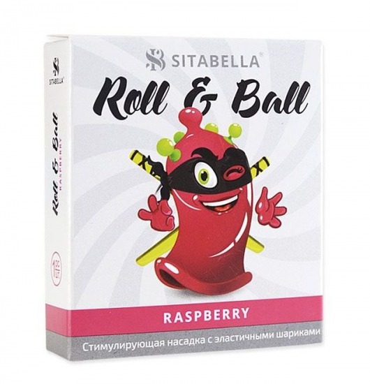 Стимулирующий презерватив-насадка Roll   Ball Raspberry - Sitabella - купить с доставкой в Коломне